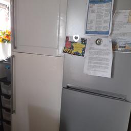 white tall unit, size is just a bit taller than a fridge, lots of storage space, also 3 pieces of ply wood, for extra shelves, only 1 small screw needs fixing, must collect together, free to who ever can pick up ASAP, will need a van.  Thank you