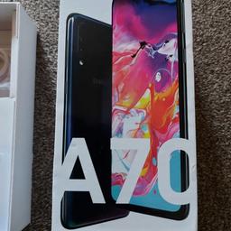 Samsung Galaxy A70 (Dual Sim) black (unlocked). Phone is used but in very good condition. Phone comes with new Fast charger and C- Cable. Free to view before buying. Collection only please