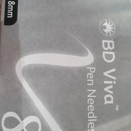 BD Viva pen needles 0,25mm (31G) x 8mm

- 2 available

- Expiry 09-2025 on both