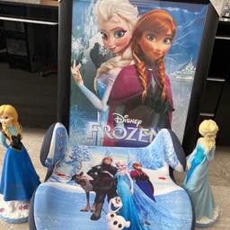 Frozen picture new never been used
2 x frozen statues 
1 x frozen car seat