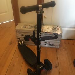 Maxi Micro Scooter Black.
Condition is Used very good condition.
With box and paperwork.
With a spare handle.
Please see photos.
Buyer Collects.
Sold as seen no returns.

MAXI MICRO Scooter Black with box. Instructions and Key.

Comes in original box, instructions and key.