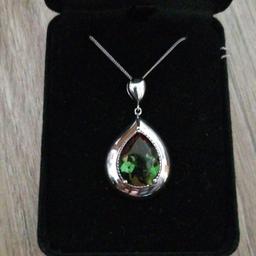 925 sterling silver watermelon quartz pendant come in gift bag not box