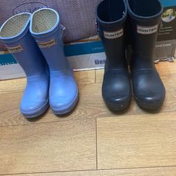 2 pairs of children’s hunter wellies size 9 both for 10 used but still lovely