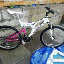 Still as new girls 24inc muddy fox suspension Mountain bike 18 shamarno gears as gud as new only bin used few times kids grown out of it 24inc wheels everything works on it 70 ono collection only first to see will buy ideal gift need it out the way first to see will buy
