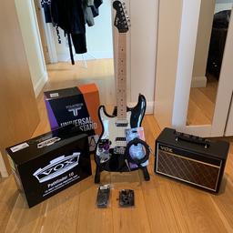 Squier Left Hand Contemporary Strat HH Black

1 X VOX PATHFINDER 10W
1 X STAGG CTU-C5 AUTOMATIC CHROMATIC CLIP-ON TUNER
1 X TOURTECH GUITAR STRAP BLACK NYLON
1 X TOURTECH TTIC-3DL 10FT/3M INSTRUMENT CABLE
1 X TOURTECH TTS-GA108BK ACOUSTIC / ELECTRIC GUITAR stand

Mint condition selling as moving country comes with everything you see

Worth over 300!