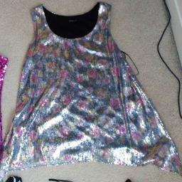 Multicoloured sequined top. lovely for a party or going out. Size 12