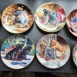 Hi im selling these lovely 8 collectable hand painted plates by Jim Lamb they are all in excellent condition the plates are made by River Shore in 1987.