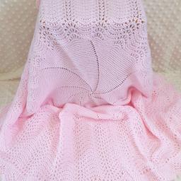 Beautiful babies circular shawl made in pink 💗 also gift wrapped ready to give as a gift 🎁 
Looking for beautiful baby gifts/baby shower pop over to www.facebook.com/groups/njsbabycreations and join our growing group. We also offer delivery and postage. New stock added daily
