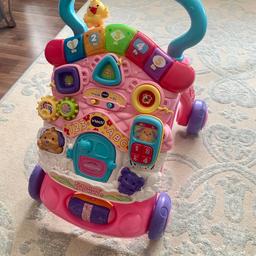 First steps baby Walker by Vtech
Really good clean condition. I forgot I had this and bought a similar one so this hardly was used.
If collected within next few days, I can include some little toys for free. Pink girly colours. Music and lights fully working. It's honestly in like new condition 