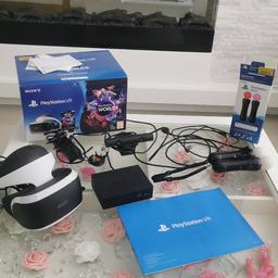 PS4 vr bundle and two move controllers.

used a few times and gathering dust.

very good condition.

box and instructions guides all included

collection only