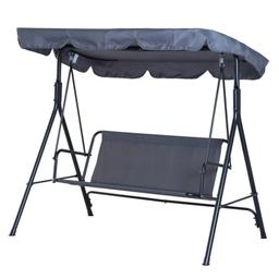 Delivery free local only 

Specification:

Item Name: Swing chair
Brand Name: Outsunny
Material Used: Steel, polyester fabrics
Color: Grey
Product Dimension: 172L x 110W x 152H cm
Box Dimension: 137L x 52W x 15H cm
Weight Capacity: 200kg
Gross Weight: 21kg
Net Weight: 18kg
Flat Pack: YES
Assembly Required: YES
Other Key Info: Seat to Floor Height: 45cm
Custom label: 84A-054GY