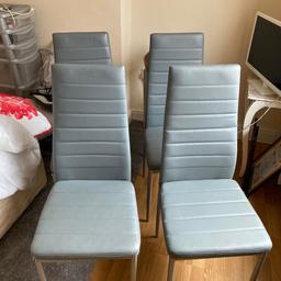 4 GREY DINING CHAIRS FOR SALE IN IMMACULATE CONDITION GREY COLOUR
COLLECTION ONLY
TELEPHONE 07855 467760