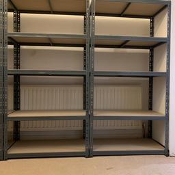 Garage Racking/ Shelving - 900 x 450 x 1800

Sorry to anyone that messaged or offered previously, please message or offer again, once someone accepts an offer or counter offer it stops me being able to contact anyone else. 

Very good condition, used indoors for Appx 6 months.
All dismantled ready to collect.