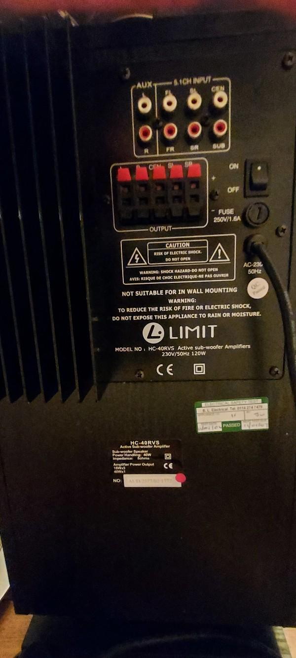 Limit HC40RVS Surround Sound Speaker System in S74 Barnsley for £20.00