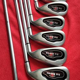 Golf iron set. 
Callaway
Big Bertha.
4 to 10 irons & Wedge.
Uniflex shafts.

condition: 
heads 9/10.
shafts 9.5/10
grips 9/10

great set from a smoke and pet free home.

fully cleaned.