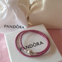 pink leather bracelet stunning in excellent condition