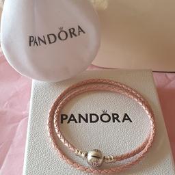 stunning peach pink leather bracelet in excellent condition