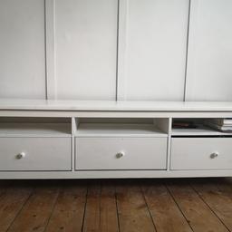 Big, deep drawers for storage. Has a few scratches but nothing serious. It's solid wood so can be sanded and painted. Can arrange local delivery.