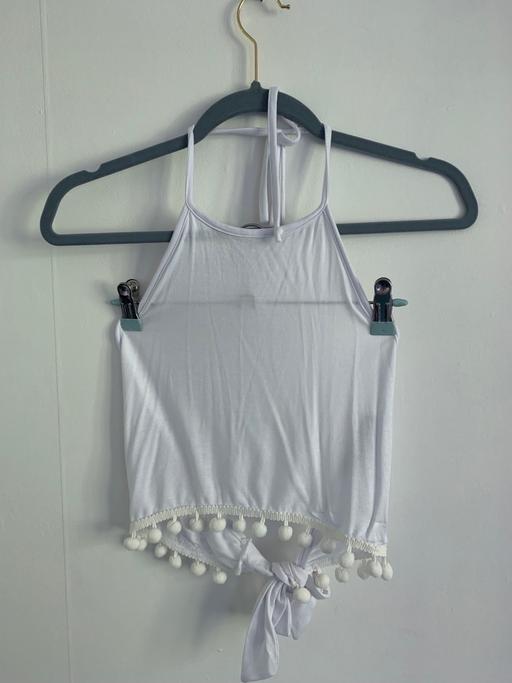 Buy & Sell West Midlands Dudley - Photos for Boohoo White Halter Pom Pom Top