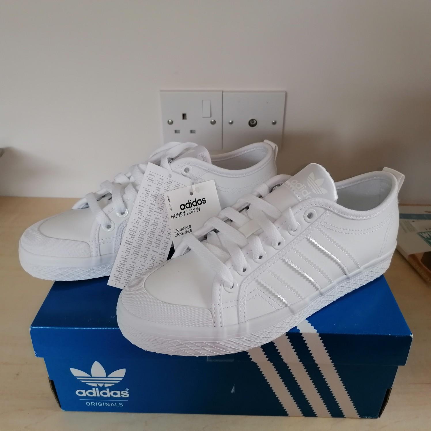 Adidas originals honey clearance lo women's white trainers