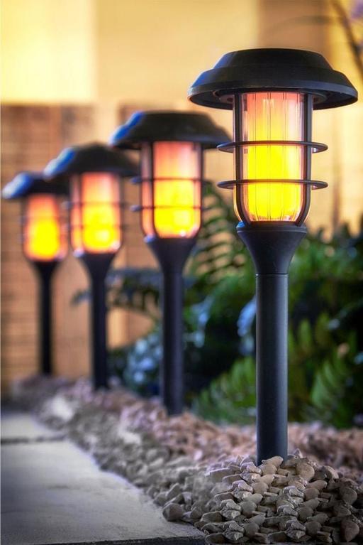 Buy & Sell Lancashire Blackburn with Darwen - Photos for Pack of 4 Solar Flame Effect Path Lights