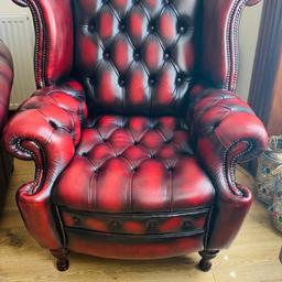 We're selling our well looked after Chesterfield suite (3 searer and armchair) It's in great condition.

Selling super cheap compared to other selling sites and so no offers please. We need the space for our baby and all the bits babies need.

Cash on Collection from Aigburth please.

thanks