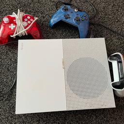 Xbox one with lead - no HDMI lead - 3 controllers, two with leads. Good condition
No games
