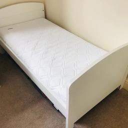 Kids Bed ideal for 2-5 years old

My son has just moved onto a bigger bed now.

In Good condition, some marks on matress cover but can be unzipped and washed.

From a clean smoke and pet free home

Collection Cannock