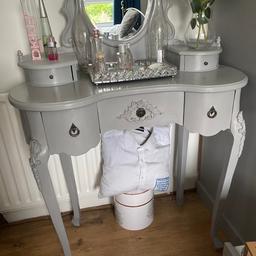 Beautiful dressing table hand painted in grey chalk paint and waxed for protection