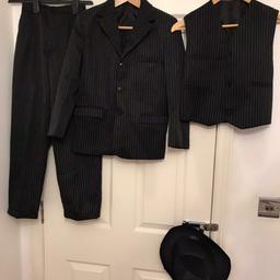 four piece gangster suit aged 11 to 13years excellent condition