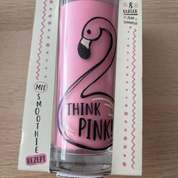 Verschenke eines der Merkur Trinkgläser Flamingo „think pink“