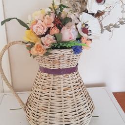 jug wicker varse with flowers no holding can deliver local 4 fuel cost on top or post 4 extra pick up le9 are