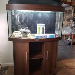 Good condition. Tank and stand have signs of wear (see pics). Comes with various ornaments and 2 month old Hidom 300w heater & Hidom AP1600h 1200L/H pump/filter/wavemaker.

Cash on collection L33 area