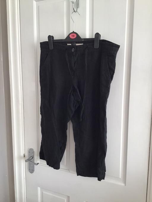 Buy & Sell West Yorkshire Leeds - Photos for Ladies black crop linen trousers