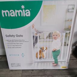 New in box unopened.
pressure fit baby gate, measurements on pictures.