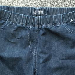 These are a medium to dark blue colour, a size 10 pair of designer ARMANI Jeggings. They have been worn a couple of times so are still in very good condition. They retail at £95