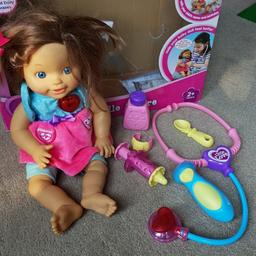 Lovely v-tech interactive cuddle care and care doll. In good condition in full working order and no missing accessories.

teaches pretend play, daily life, science, healthy eating, time concepts and body parts.

Age 2 +