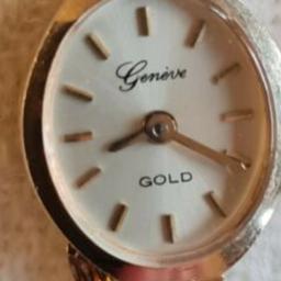 ladies 9ct gold watch and strap, make geneve, fully hallmarked 11g,PayPal payment please prefer
