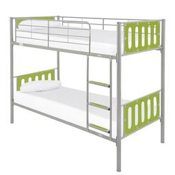 RRP: £149

With a sturdy, tubular frame, this bunk bed frame from our cool Cyber Collection of kids bedroom furniture features bright plastic sections that comes in the funky choice green.

When your children get a little older you can split the bunks easily into two separate beds.

Ladder may vary from picture shown

H 153, W 98.5, L 197 cm