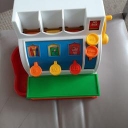 Fisher Price children's cash register with plastic coins. Fully working and excellent condition £8