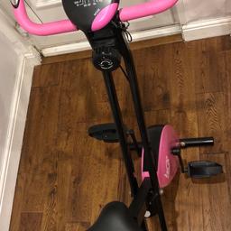 Folding exercise bike in very good condition (fully functional) screen display, calories, pulse, speed and distance. Collection Gravesend or small fee delivery.