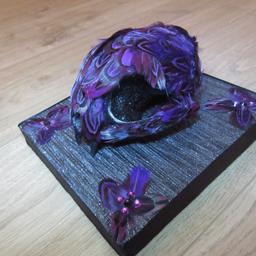 Please see my other listings!

Gorgeous 3D Printed Cat Skull, Fully Pheasant Feathered.
On board with sparkly black front, feathers and crystals, satin ribbon edging, felt backing and brass picture hook.
Approx dimensions:
14.4cm x 13cm base. Slightly larger than average size domestic cat skull.
Can also be a table ornament.
Thingiverse thing: 2720069
No offers below thank you.
Cash on collection only PR2 Preston