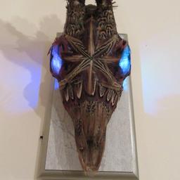 Please see my other listings!

Stunning full top half Roe Deer skull
Fully Pheasant feathered
Colour changing LED lights to eyes
Tree scene mount
Battery pack takes 4 x AAA batteries
Switch to side with crystals
Approx measurements: Board 22cm x 12cm, overall height 32cm

Cash on collection only PR2 Preston.
These items take days to finish and the price is incredibly low for the work and unique nature.
