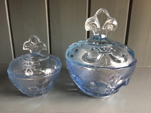 Buy & Sell Suffolk East Suffolk - Photos for Vintage Blue Glass Lidded Pots