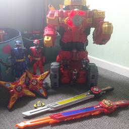2 power stars
2 swords
power rangers (yellow ranger not pictured&a blue power star)
ninja steel lion fire
Good condition absolute bargin :)

collection or local delivery available
