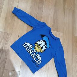3-4years Disney Donald Duck sweatshirt
excellent condition from TU
washed in non bio

can combine postage