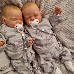 £130 each 
£260 twins 
Full vinyl limbs soft material body 
Newborn clothes