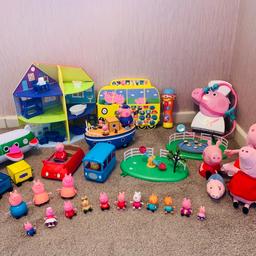 Includes:
House
Aeroplane
Train
Bus
Park
Boat
17 figures
Learning phonics bus
Sing along microphone
Dr play set
X4 teddies
Story book
Peppa pig nightlight

Valued over £180
All fully working, great condition, most items only lightly played with. To be sold together 

From a smoke free home
Collection from Prestwich M25