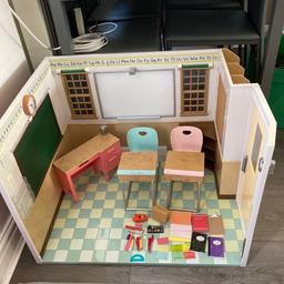 Our generation school. Comes with all the desks and accessories shown in photos. In great condition. Some marks from play, but overall good
Collection only