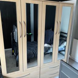 Very good condition only thing is that doesn’t effect them is they’ve been screwed together so 4 holes in 2 side on each wardrobe other than that there great £125